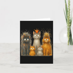 Retro-Katzen-Kunst Verrückte Lustige Kätzchen-Gesc Karte