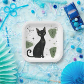 Retro-Katzen-Papierteller Pappteller (Party)