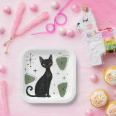 Retro-Katzen-Papierteller Pappteller (Party)