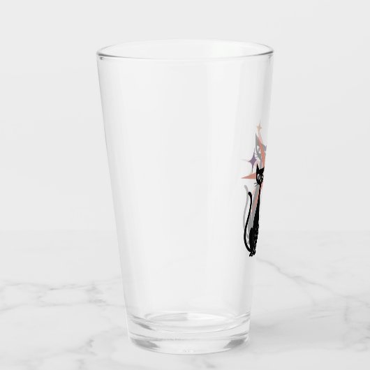 Retro-Katzen Pink-Atomglas-Sternexplosion | Mitte Glas (Rechts)