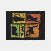 Retro-Katzen Typische Posen, grafisch für KatzenVa Fleecedecke (Vorderseite (Horizontal))