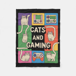 Retro-Katzen und Gaming Lustige Katzenliebhaber un Fleecedecke