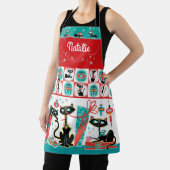 Retro-Katzen-Weihnachts-Schürze - anpassbar Schürze (InSitu)