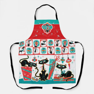 Retro-Katzen-Weihnachtslatz Schürze
