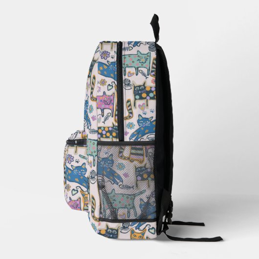 Retro-Katzendesign Bedruckter Rucksack (Rechts)