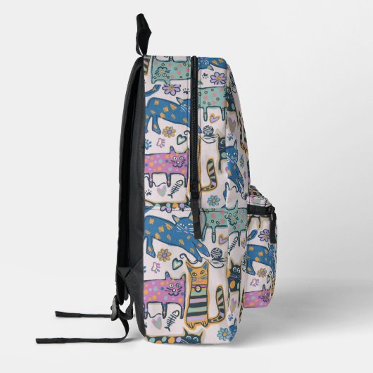 Retro-Katzendesign Bedruckter Rucksack (Links)