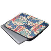 Retro-Katzendesign Laptopschutzhülle (Vorne Knopf)