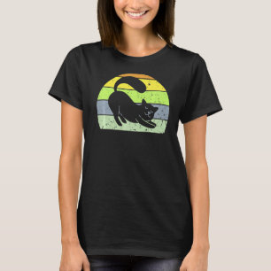 Retro Katzenkatze Vintag Katzenjunge Silhouette Kä T-Shirt