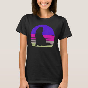 Retro Katzenkatze Vintag Katzenjunge Silhouette Kä T-Shirt