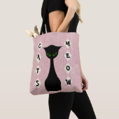 Retro KatzenMeow Mittler-Jahrhundert-Modern Tasche (Von Nahem)