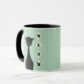 Retro KatzenMeow Mittler-Jahrhundert-Modern Tasse (Vorderseite Links)
