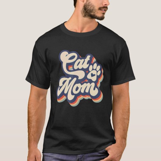 Retro Katzenmutter Katze Für Katzenmutter T-Shirt (Vorderseite)