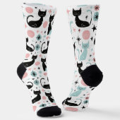 Retro-Katzenpaste Socken (Gewinkelt)