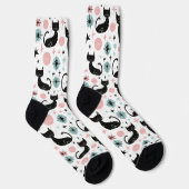 Retro-Katzenpaste Socken (Rechts)