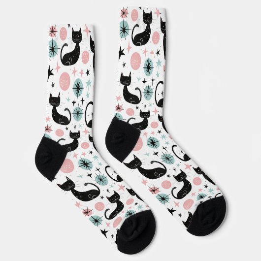 Retro-Katzenpaste Socken (Rechts)