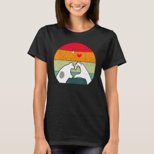 Retro Katzenpfoten Liebe Katzenpfau und menschlich T-Shirt