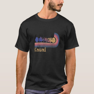 Retro Kauai Tropical Blume 80er Jahre Style Surfin T-Shirt