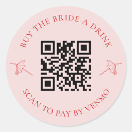 Retro Kaufen Sie die Braut einen Drink Bachelorett Runder Aufkleber
