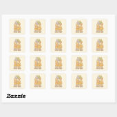 Retro Kawaii Cat Stack Holografischer Sticker (Blatt)