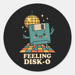 Retro Kawaii Diskette Retro-Tech-Witz 80er 90er D Runder Aufkleber