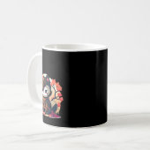 Retro Kawaii Samurai Katze mit Cherry Blossom Tree Kaffeetasse (Vorderseite Links)