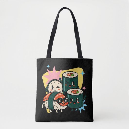 Retro Kawaii Sushi Cute Japanese Food Tasche (Vorderseite)
