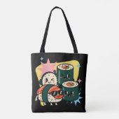 Retro Kawaii Sushi Cute Japanese Food Tasche (Rückseite)