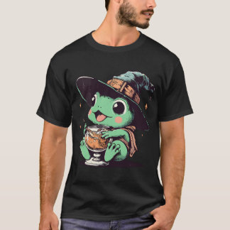 Retro Kawaii Witchy Frog Drink Orange Juice T-Shir T-Shirt
