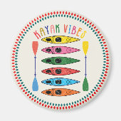 Retro Kayak Vibes Kayaking Magnet (Vorne)
