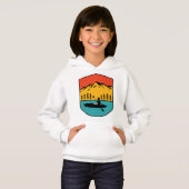 Retro Kayaking Bootpaddeln im Tahoer See Hoodie (Vorne ganz)