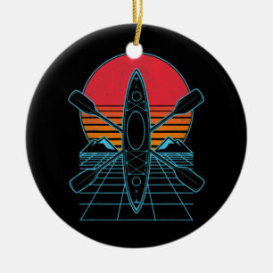Retro Kayaking Kayak Paddling Vintag Keramik Ornament