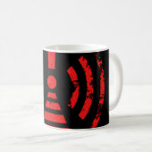 Retro Keep Back Energy Warning Symbol Kaffeetasse (VorderseiteRechts)