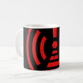 Retro Keep Back Energy Warning Symbol Kaffeetasse (Vorderseite Links)