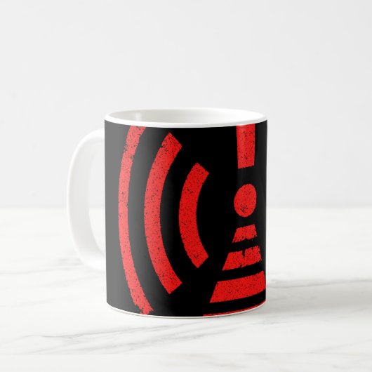 Retro Keep Back Energy Warning Symbol Kaffeetasse (Vorderseite Links)