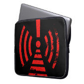 Retro Keep Back Energy Warning Symbol Laptopschutzhülle (Vorderseite Links)