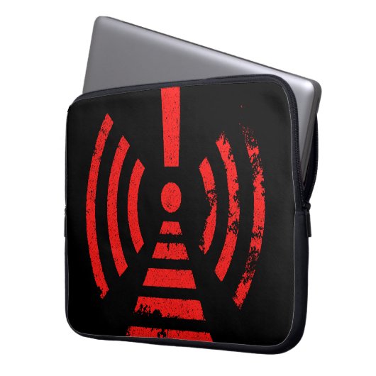 Retro Keep Back Energy Warning Symbol Laptopschutzhülle (Vorderseite Links)