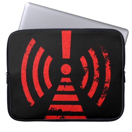 Retro Keep Back Energy Warning Symbol Laptopschutzhülle (Vorderseite)