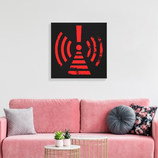 Retro Keep Back Energy Warning Symbol Leinwanddruck (Insitu (Wohnzimmer))