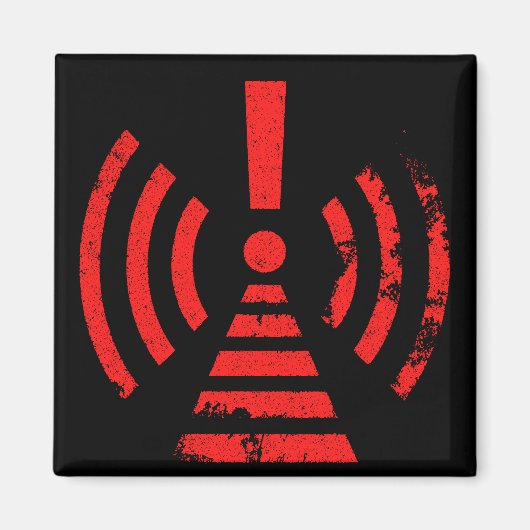 Retro Keep Back Energy Warning Symbol Magnet (Vorne)