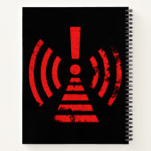 Retro Keep Back Energy Warning Symbol Notizblock (Rückseite)