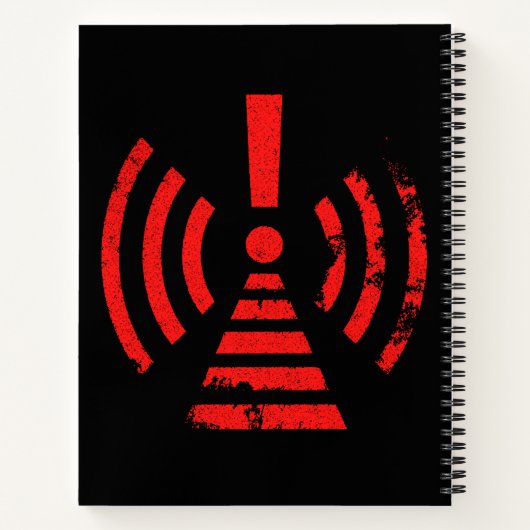 Retro Keep Back Energy Warning Symbol Notizblock (Rückseite)