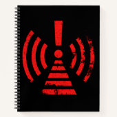 Retro Keep Back Energy Warning Symbol Notizblock (Vorderseite)