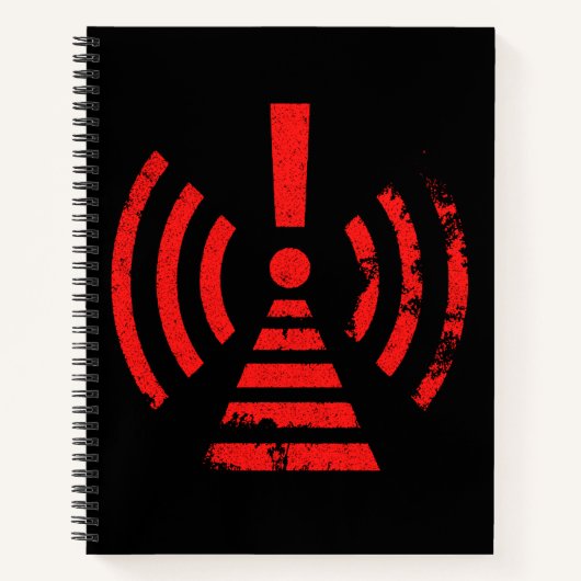 Retro Keep Back Energy Warning Symbol Notizblock (Vorderseite)