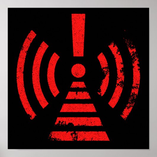 Retro Keep Back Energy Warning Symbol Poster (Vorne)