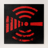 Retro Keep Back Energy Warning Symbol Puzzle (Horizontal)