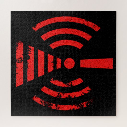 Retro Keep Back Energy Warning Symbol Puzzle (Horizontal)