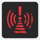 Retro Keep Back Energy Warning Symbol Quadratischer Aufkleber (Vorderseite)