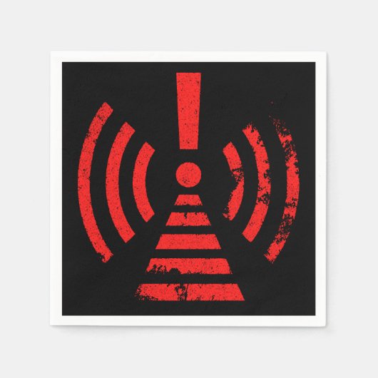 Retro Keep Back Energy Warning Symbol Serviette (Vorderseite)