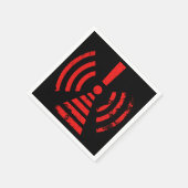 Retro Keep Back Energy Warning Symbol Serviette (Ecke)