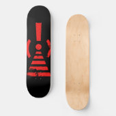 Retro Keep Back Energy Warning Symbol Skateboard (Vorderseite)